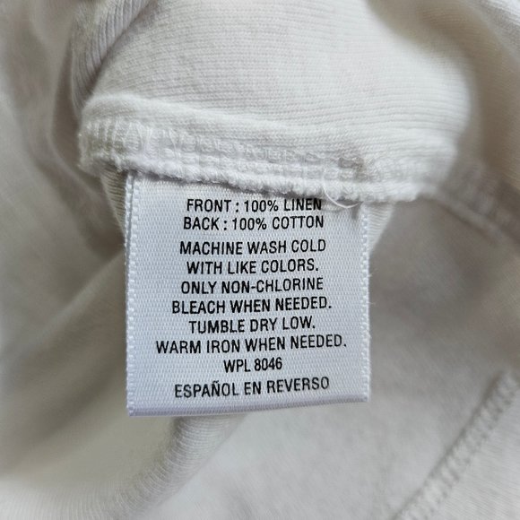 JM Collection Women's White Linen Coconut Button Down Casual Shirt Size 18 - Picture 8 of 9